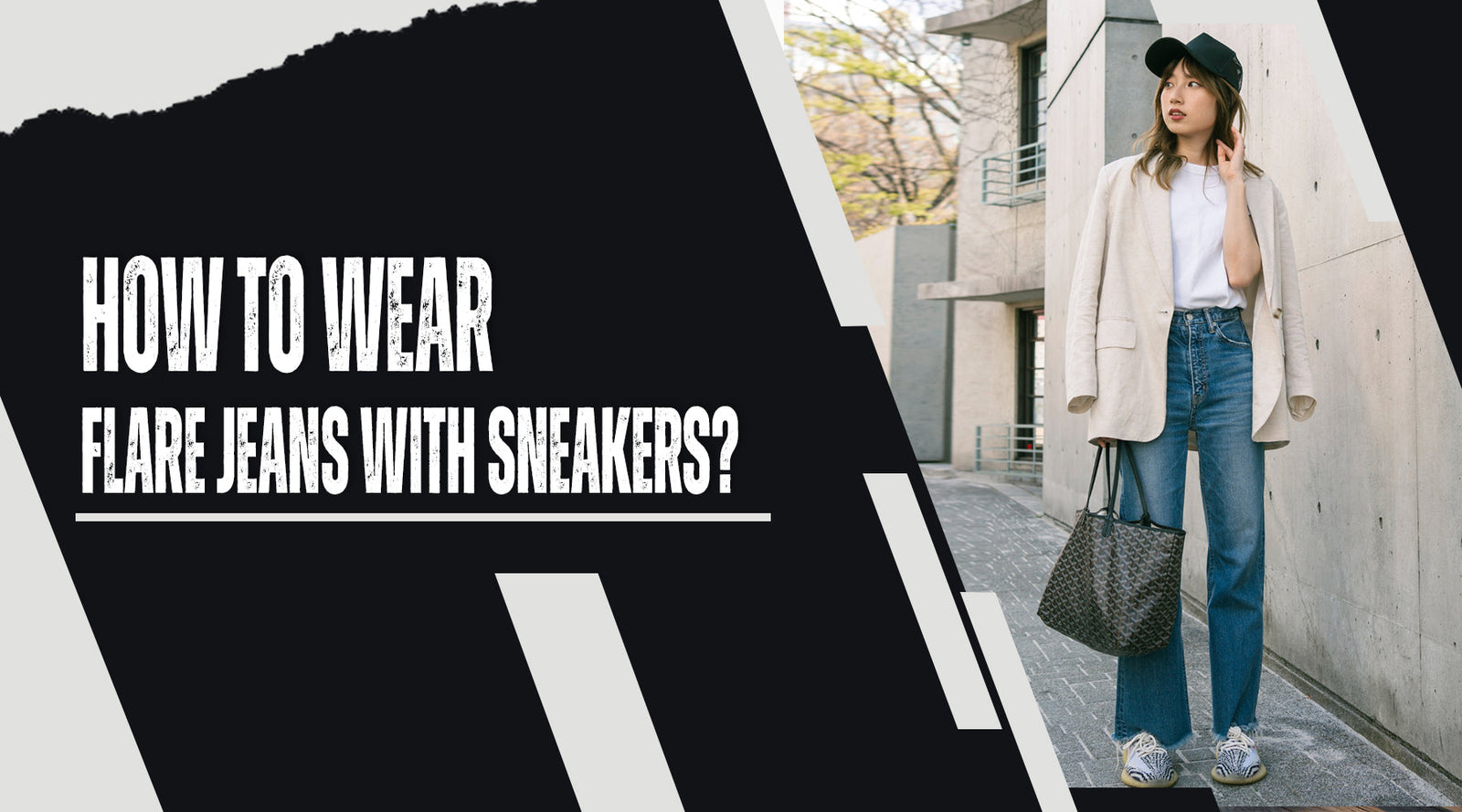 How to wear flare jeans with sneakers?