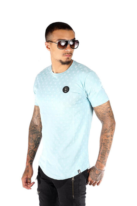 Casual Baby Blue Shirt - George V Logo Detail