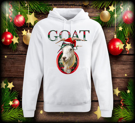 Game Changer - Hoodie - Christmas Goat - White