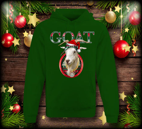 Game Changer - Hoodie - Christmas Goat - Hunter Green