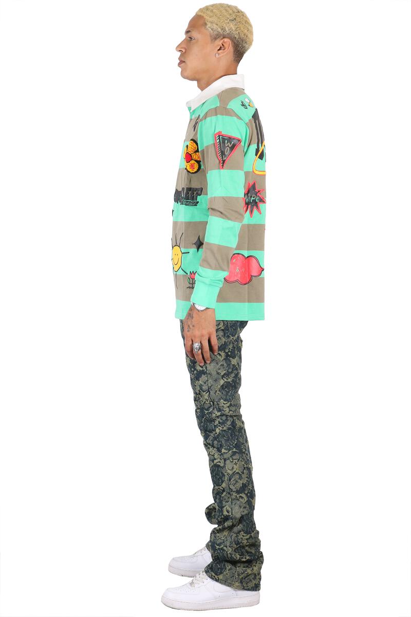 Kleep- Denim Stacked - Robin - Green