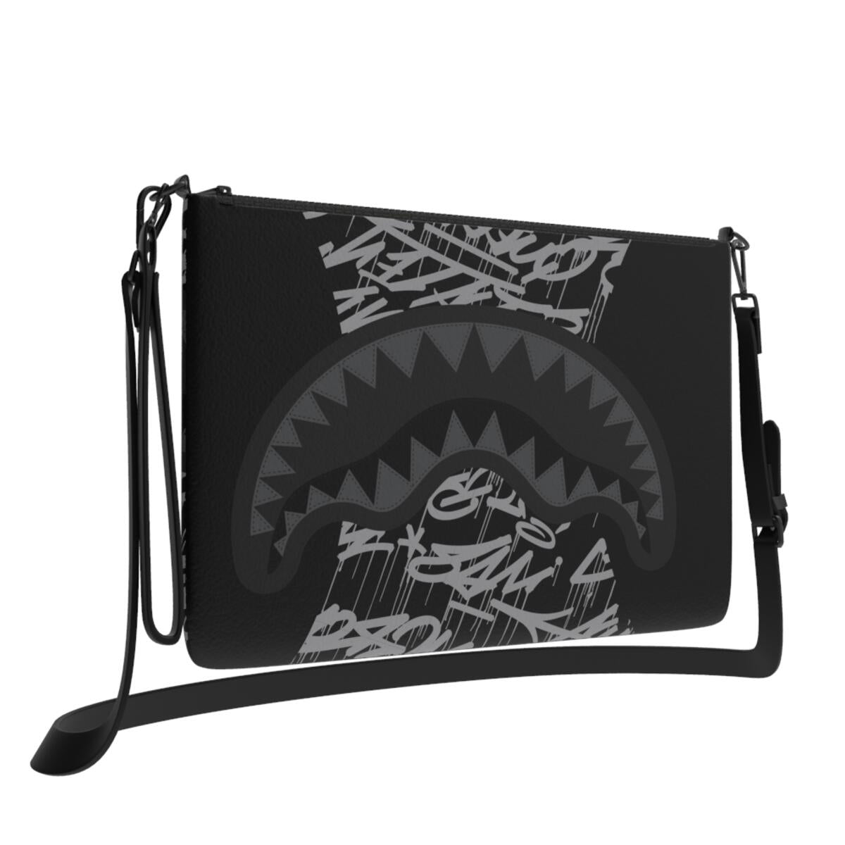 SPRAYGROUND MIDNIGHT RACEWAY GRAFFITI CROSSOVER CLUTCH W/ SHOUDLER STRAP