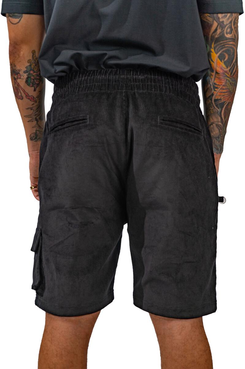JUREN ALL SMILES CORDUROY SHORTS BLACK