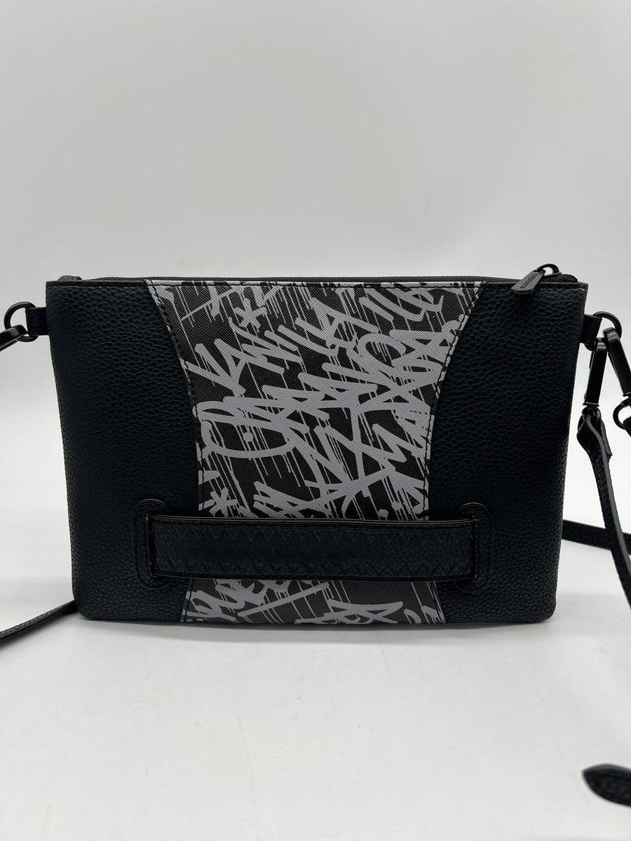 SPRAYGROUND MIDNIGHT RACEWAY GRAFFITI CROSSOVER CLUTCH W/ SHOUDLER STRAP