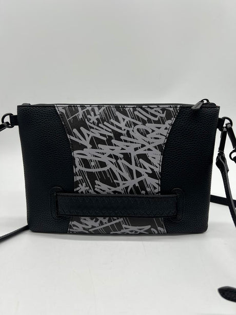 SPRAYGROUND MIDNIGHT RACEWAY GRAFFITI CROSSOVER CLUTCH W/ SHOUDLER STRAP