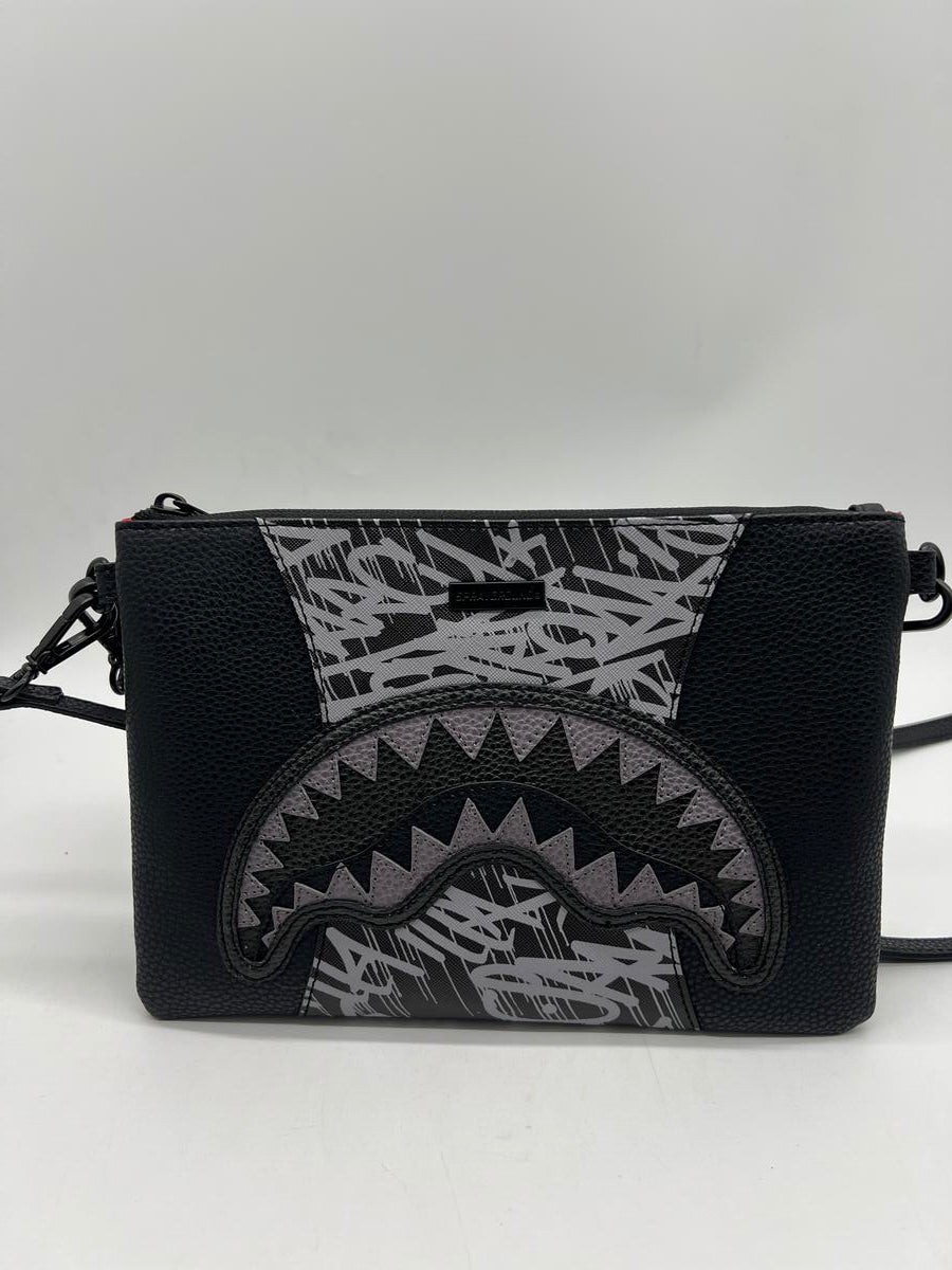 SPRAYGROUND MIDNIGHT RACEWAY GRAFFITI CROSSOVER CLUTCH W/ SHOUDLER STRAP