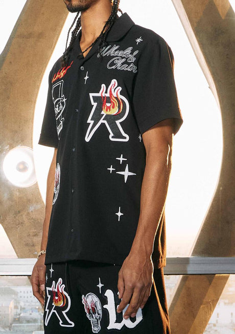 Men's Streetwear Short Set in Black