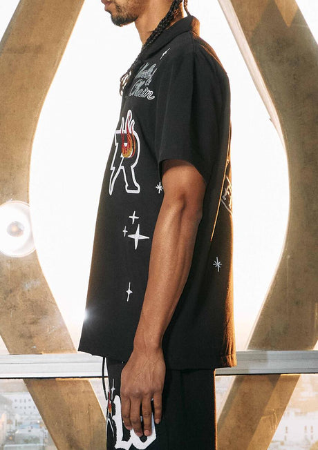 Trendy Men's Black Short Set