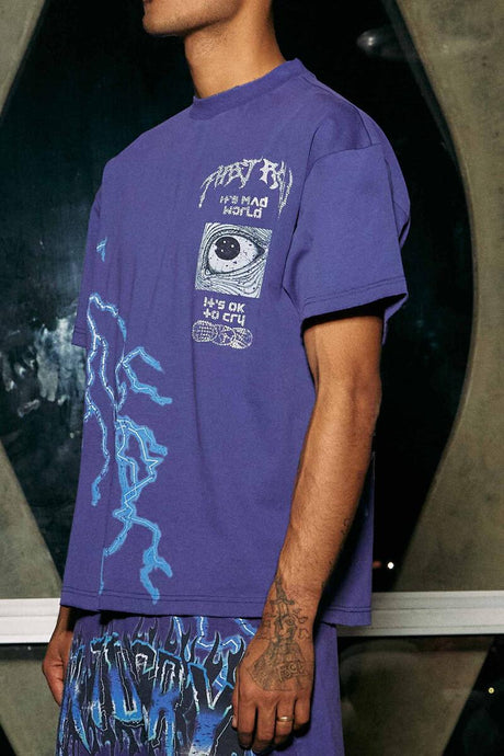 Mad World Purple Short Set Front View