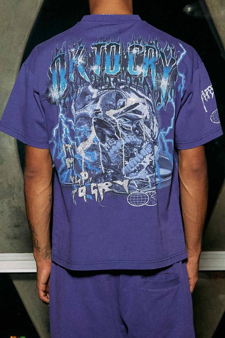 Casual Men's Purple Lounge Set Back View