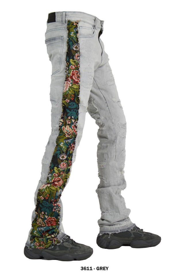 Focus - Slim Fit Stacked Jeans - Tapestry Strip Multi Colors