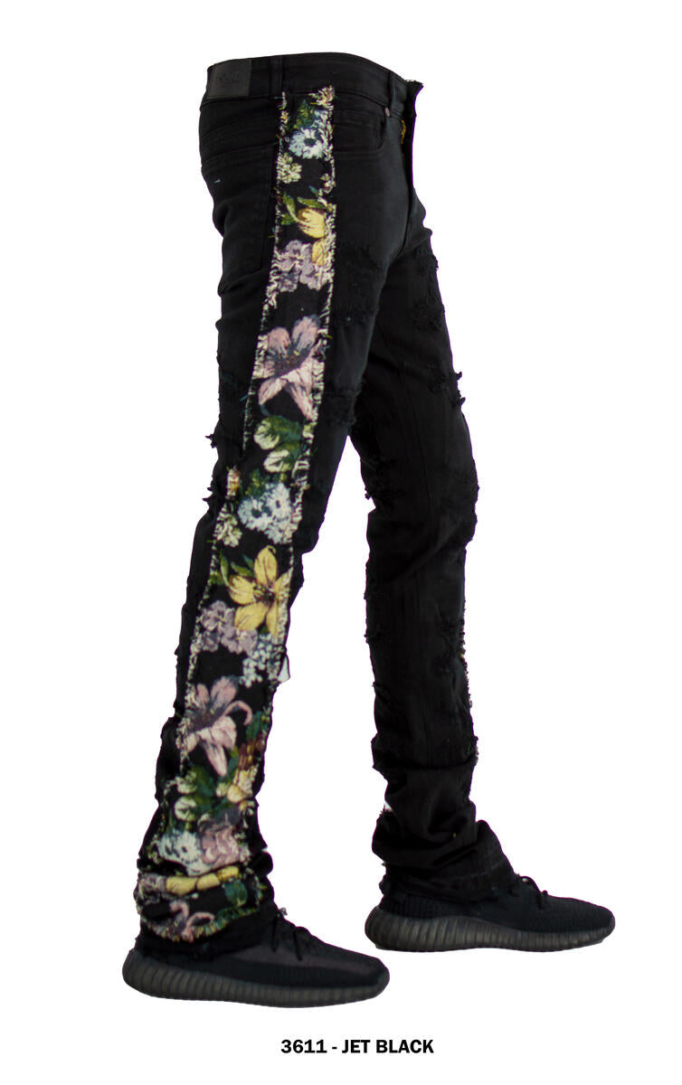 Focus - Slim Fit Stacked Jeans - Tapestry Strip Multi Colors