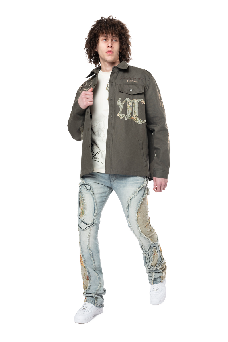 SMOKE RISE REGULAR COLLAR LS OVERSHIRT MULTI COLORS