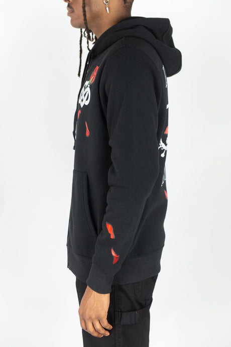 REBEL MINDS FLEECE ZIP UP HOODIE INFINITE AMOUR MULTI COLORS