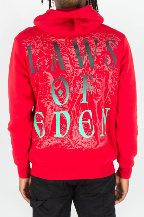 REBEL MINDS FLEECE HOODIE LAWS OF EDEN MULTI COLORS