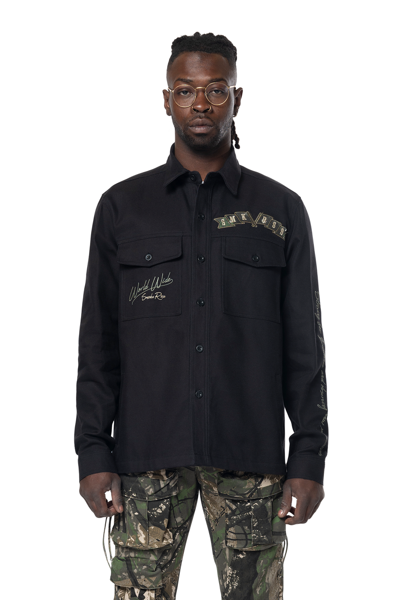 SMOKE RISE TREE CAMO PATCH OVERSHIRT BLACK CAMO