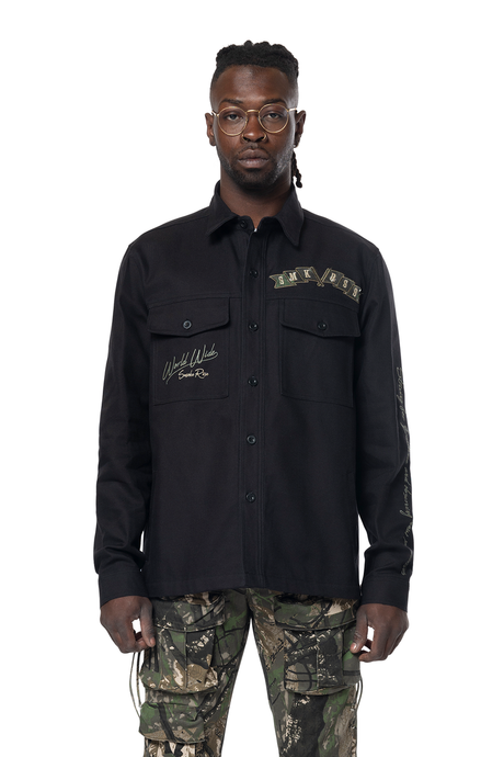 SMOKE RISE TREE CAMO PATCH OVERSHIRT BLACK CAMO