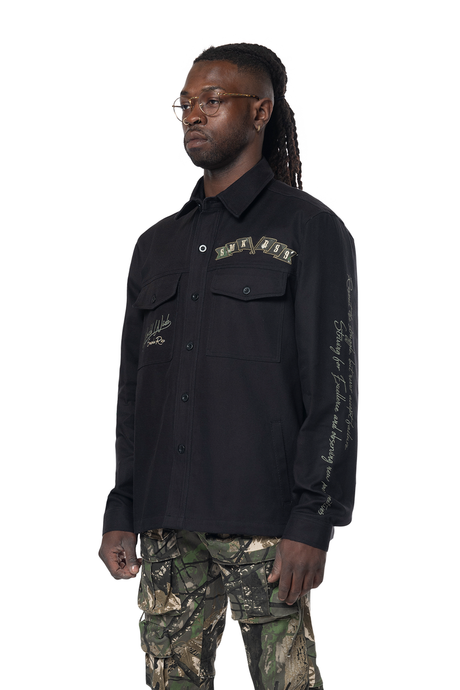 SMOKE RISE TREE CAMO PATCH OVERSHIRT BLACK CAMO