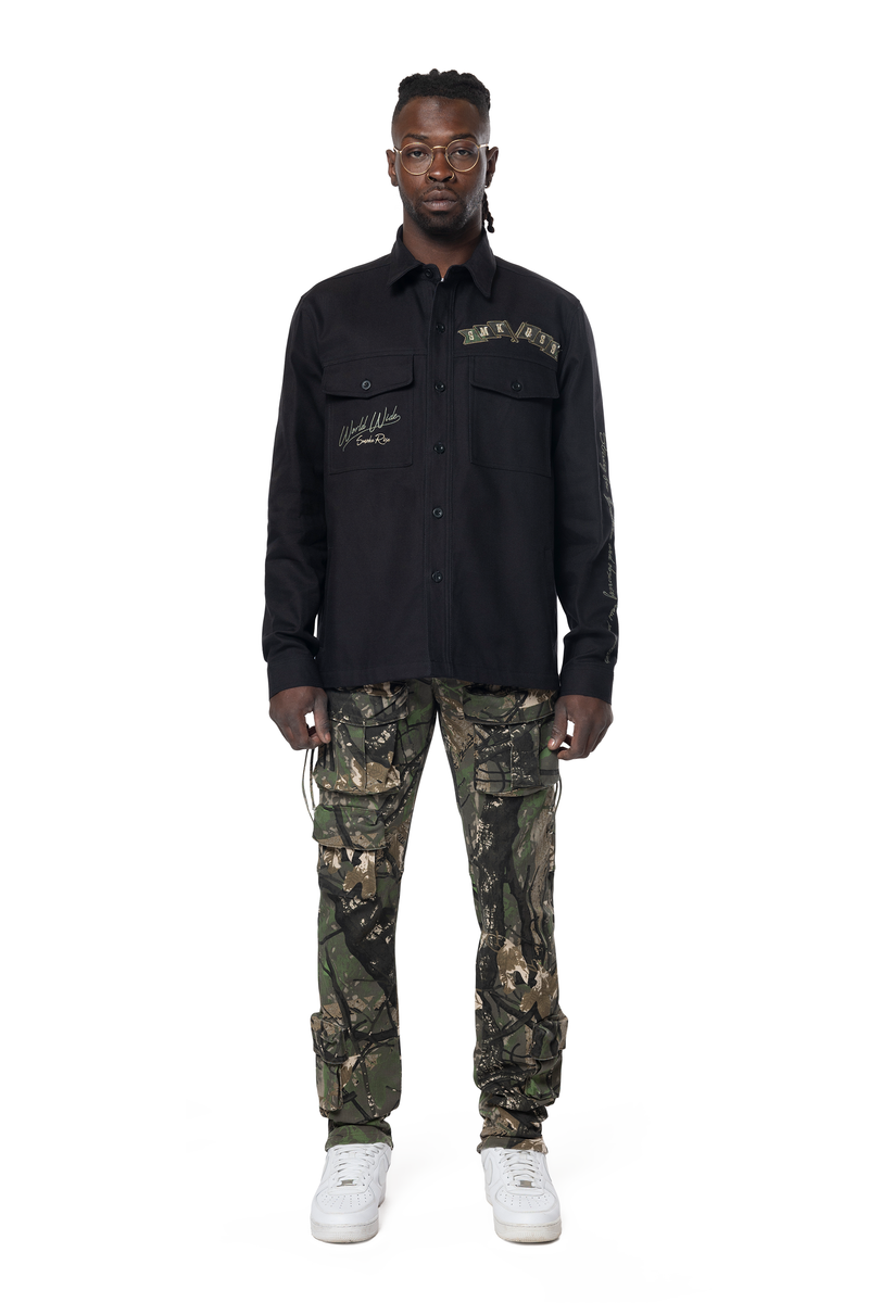 SMOKE RISE TREE CAMO PATCH OVERSHIRT BLACK CAMO