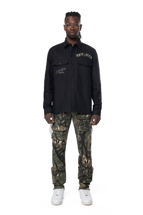 SMOKE RISE TREE CAMO PATCH OVERSHIRT BLACK CAMO