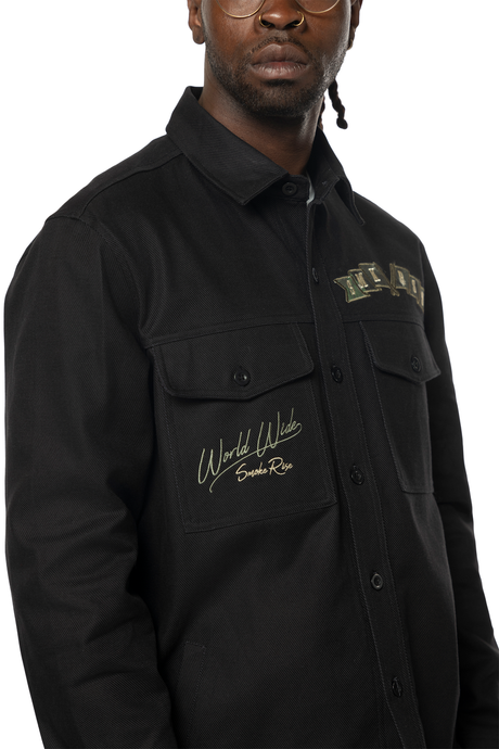 SMOKE RISE TREE CAMO PATCH OVERSHIRT BLACK CAMO