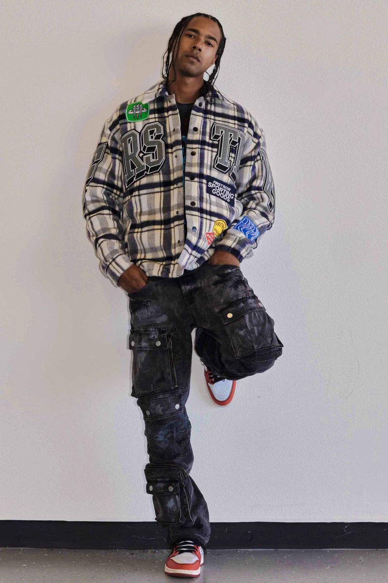 FIRST ROW SPORTING LOGO MULTI PATCHES SHACKET