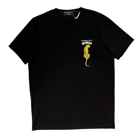 ROBERTO VINO MILANO CHEETAH T-SHIRT BLACK