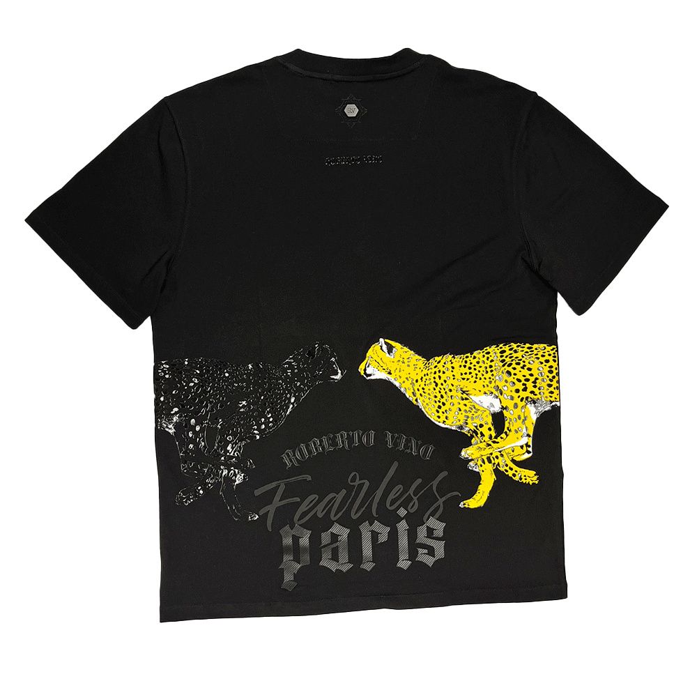 ROBERTO VINO MILANO DOUBLE CHEETAH T-SHIRT MULTI COLORS