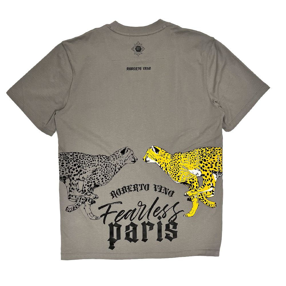 ROBERTO VINO MILANO DOUBLE CHEETAH T-SHIRT MULTI COLORS