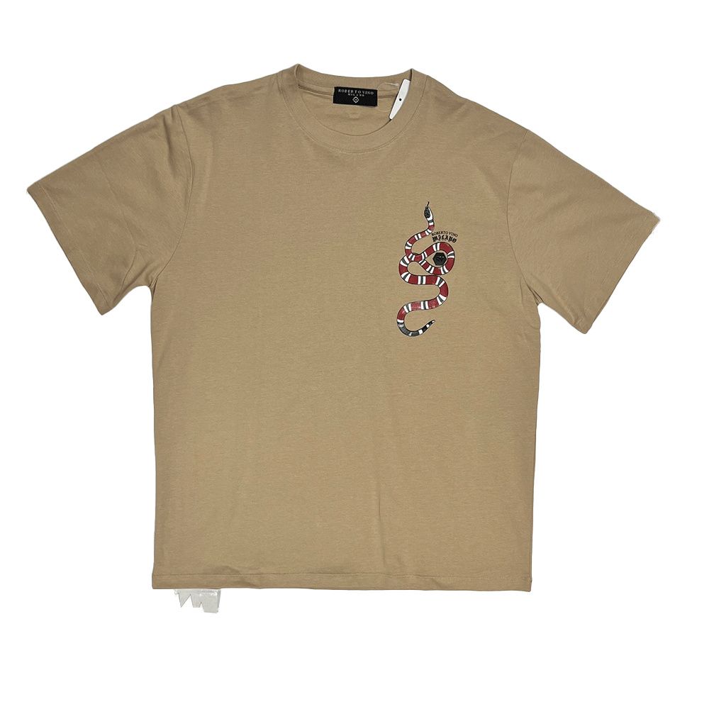 ROBERTO VINO MILANO WILD SNAKE T-SHIRT MULTI COLORS