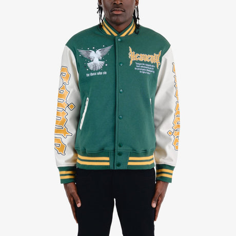 COPPER RIVET HEAVENLY VARSITY JACKET MULTI COLORS