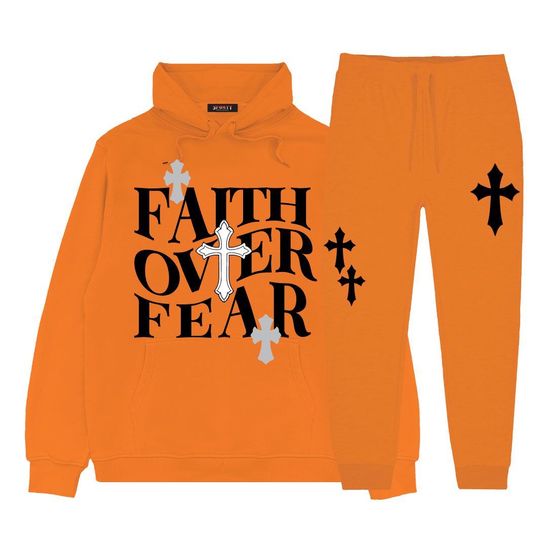 Forty Faith Over Fear Jogger Set Orange