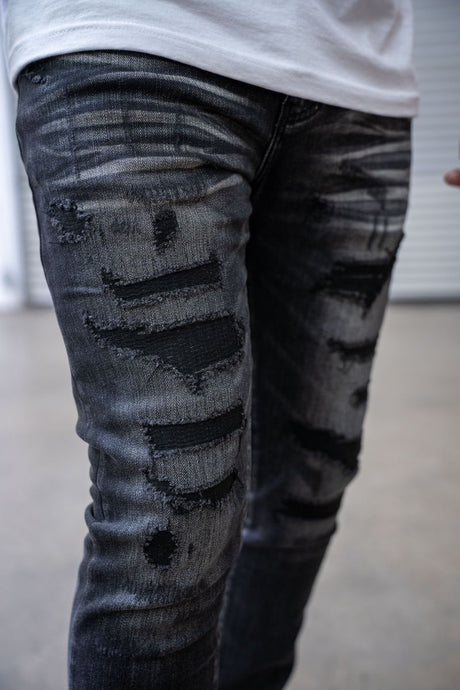 DAMATI ALVARO PREMIUM STRETCH SKINNY FIT DENIM BLACK WASH