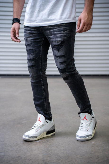 DAMATI ALVARO PREMIUM STRETCH SKINNY FIT DENIM BLACK WASH