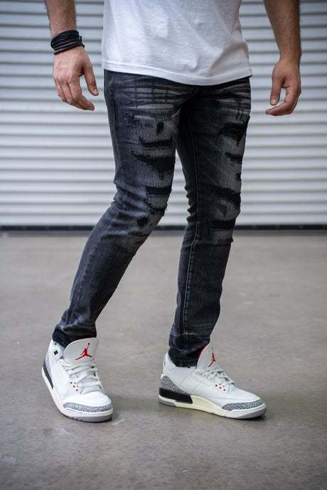 DAMATI ALVARO PREMIUM STRETCH SKINNY FIT DENIM BLACK WASH
