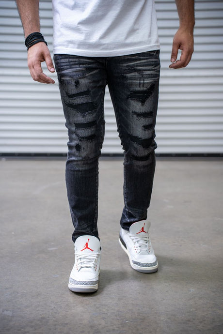 DAMATI ALVARO PREMIUM STRETCH SKINNY FIT DENIM BLACK WASH