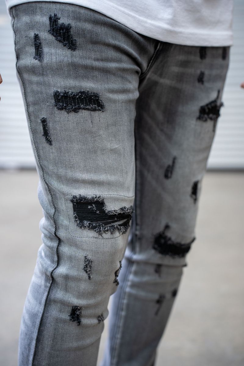 DAMATI TUSCANY PREMIUM STRETCH SKINNY FIT DENIM LIGHT GREY