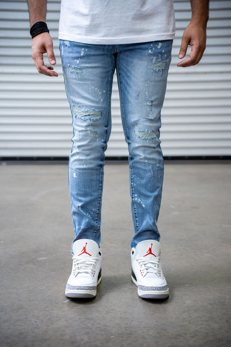 DAMATI ALVARO PREMIUM STRETCH SKINNY FIT DENIM BLUE WASH