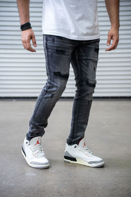 DAMATI TUSCANY PREMIUM STRETCH SKINNY FIT DENIM DARK GREY