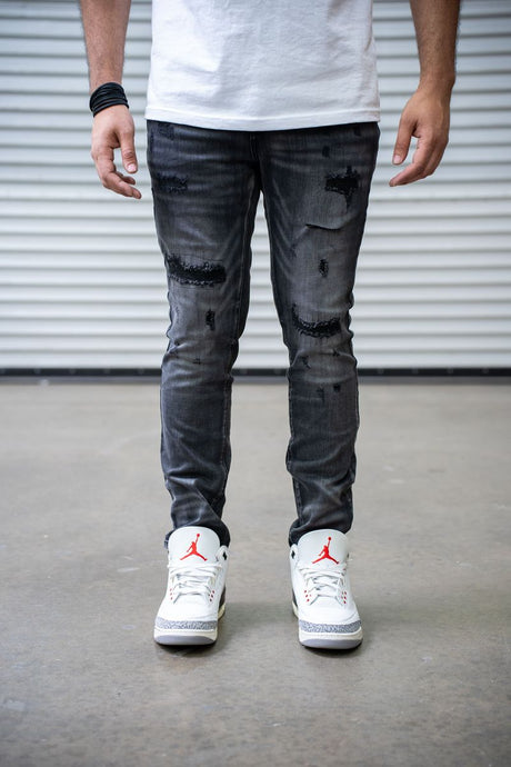 DAMATI TUSCANY PREMIUM STRETCH SKINNY FIT DENIM DARK GREY