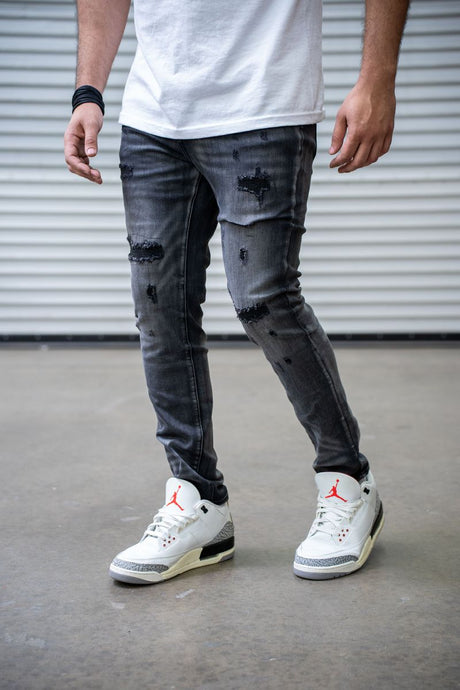 DAMATI TUSCANY PREMIUM STRETCH SKINNY FIT DENIM DARK GREY