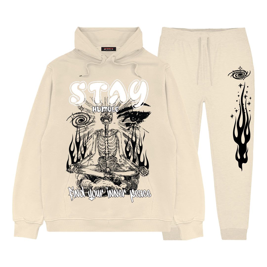 Forty Stay Humble Jogger Set Cream