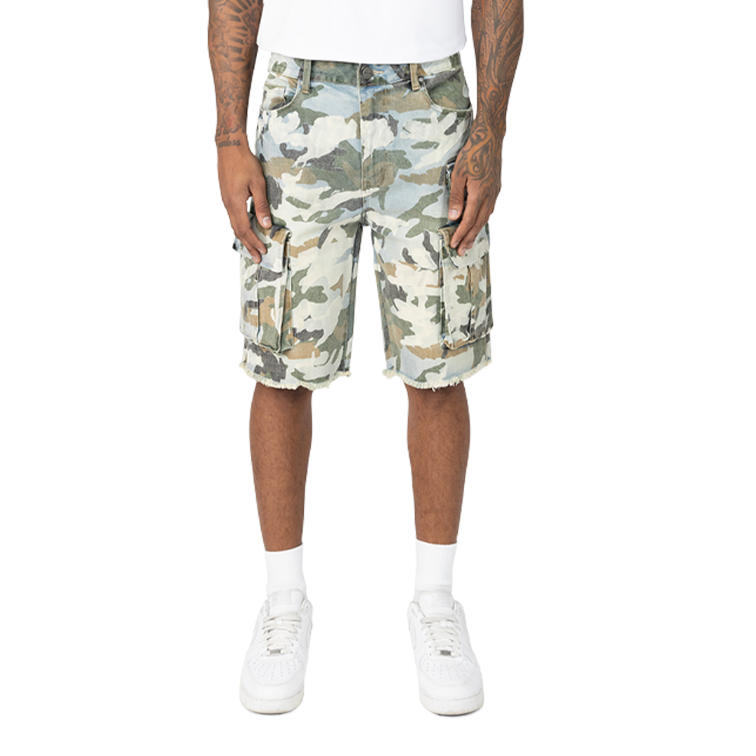 SMOKE RISE CAMO CARGO DENIM SHORT MULTI COLORS