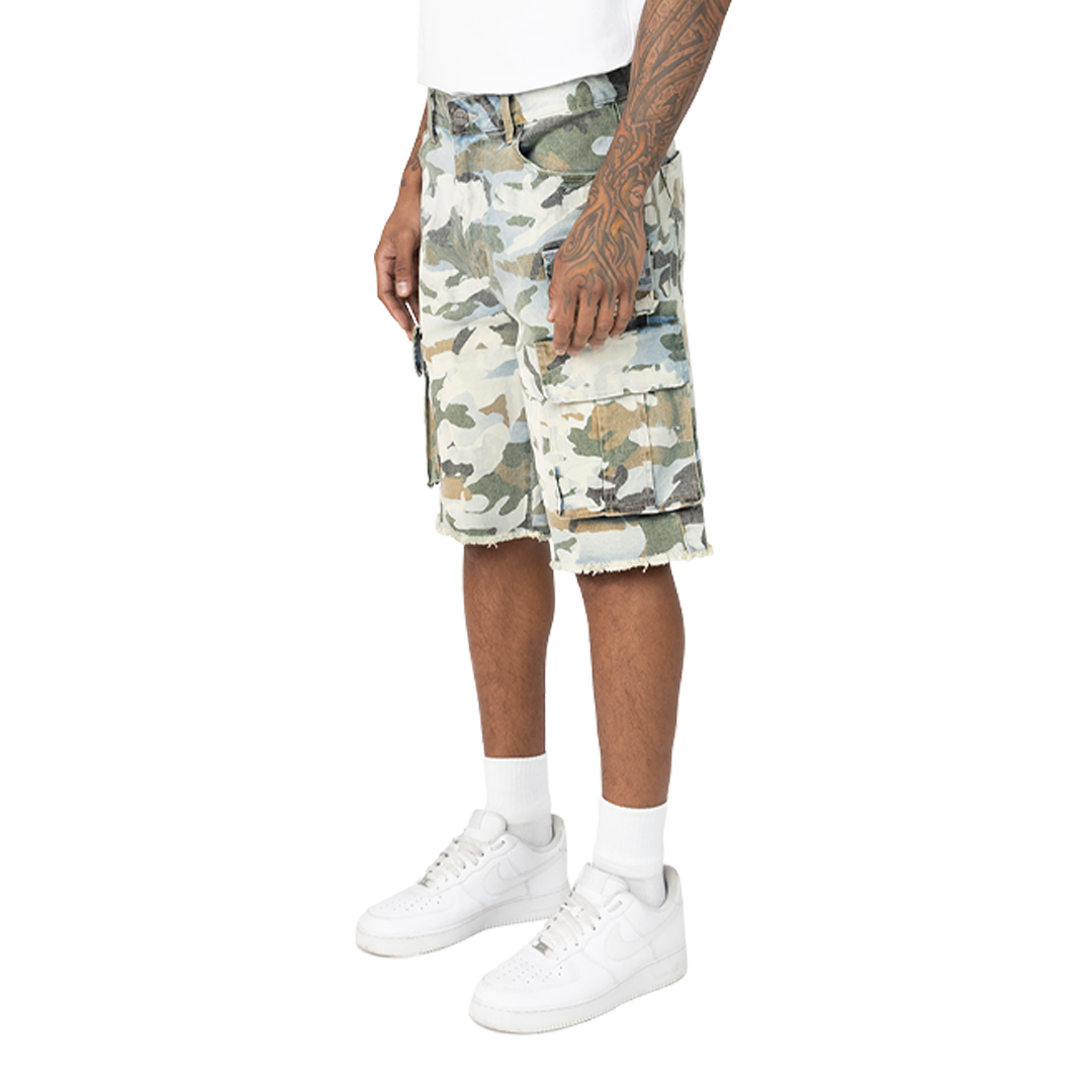 SMOKE RISE CAMO CARGO DENIM SHORT MULTI COLORS