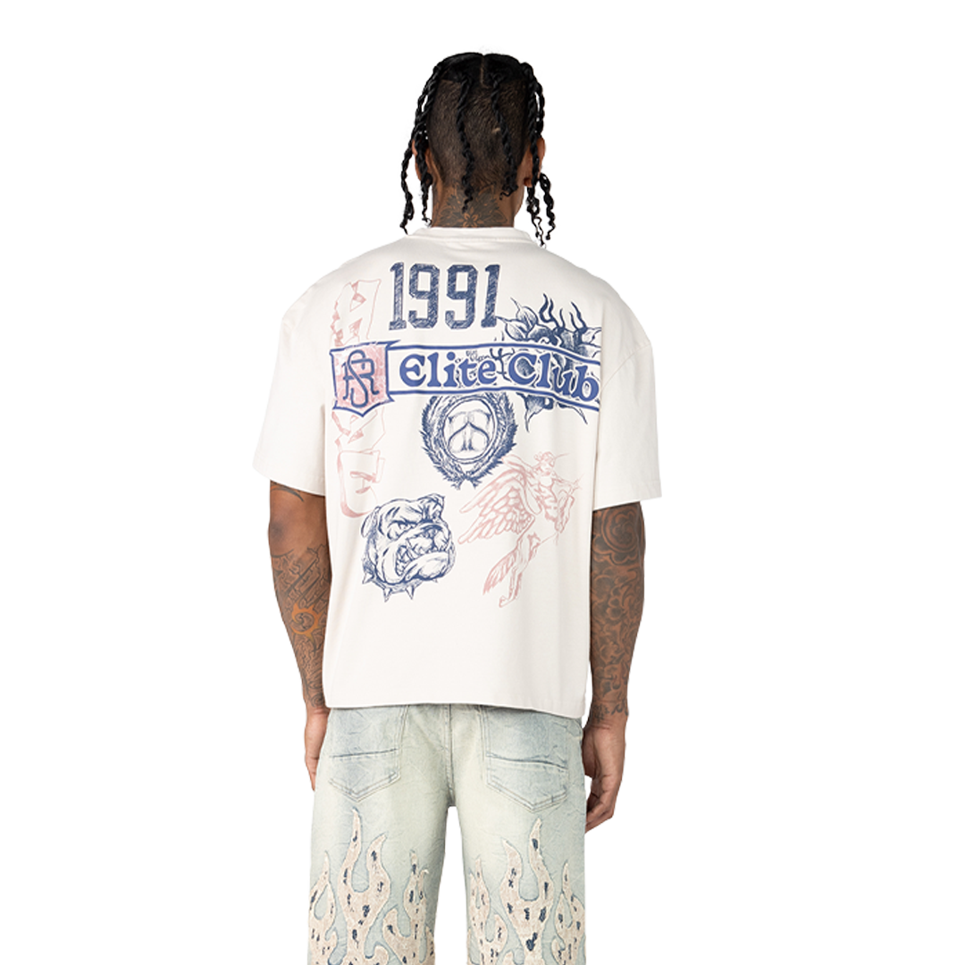 SMOKE RISE ELITE CLUB WIDE CROPPED T-SHIRT MULTI COLOR