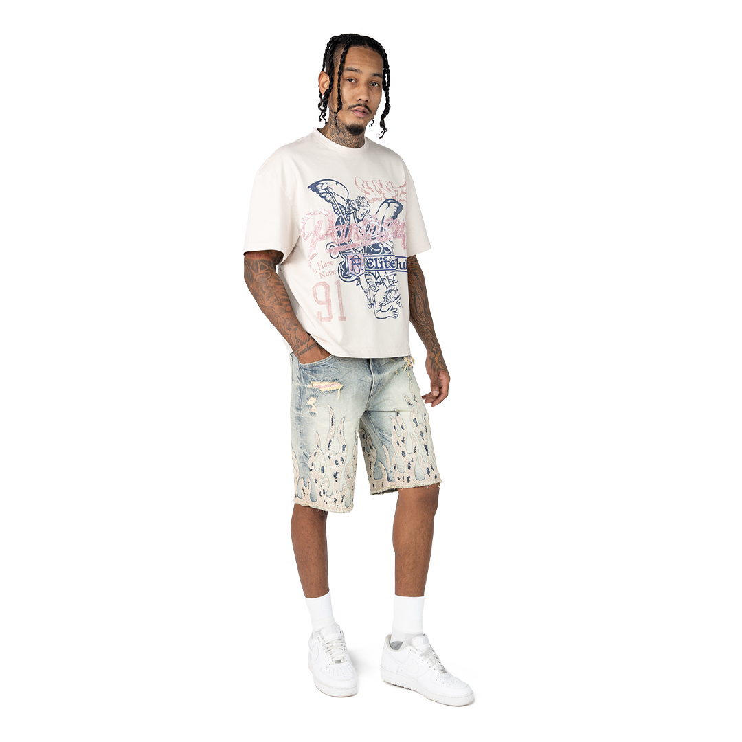 SMOKE RISE ELITE CLUB WIDE CROPPED T-SHIRT MULTI COLOR