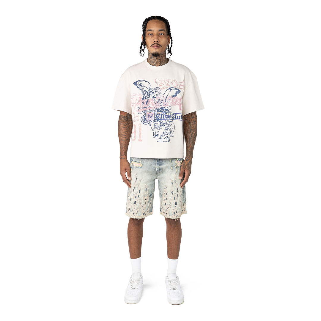 SMOKE RISE FLAME JEANS SHORT MULTI COLOR