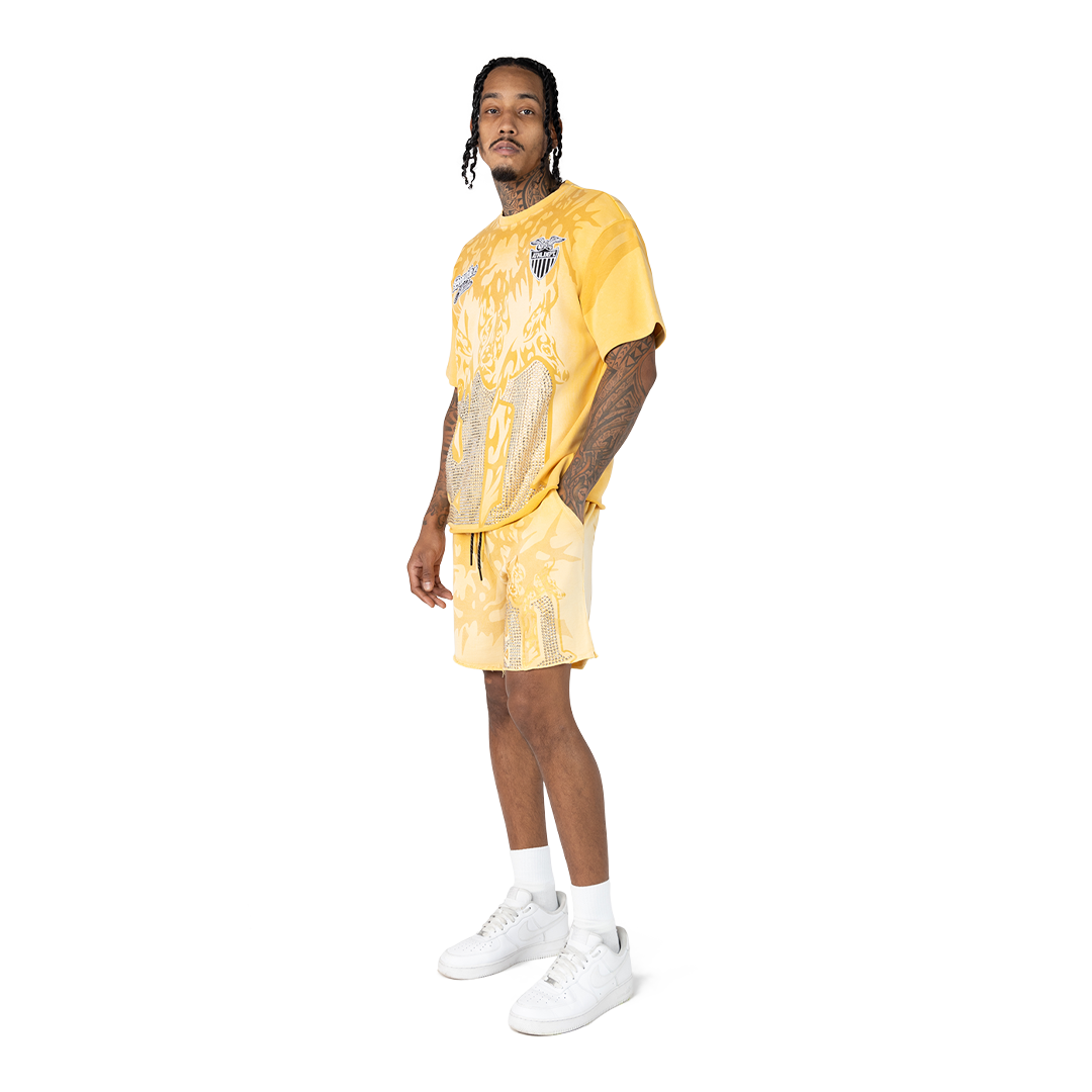 SMOKE RISE ATHLETIC DEPARTMEN OCHRE MEN SHORT SET