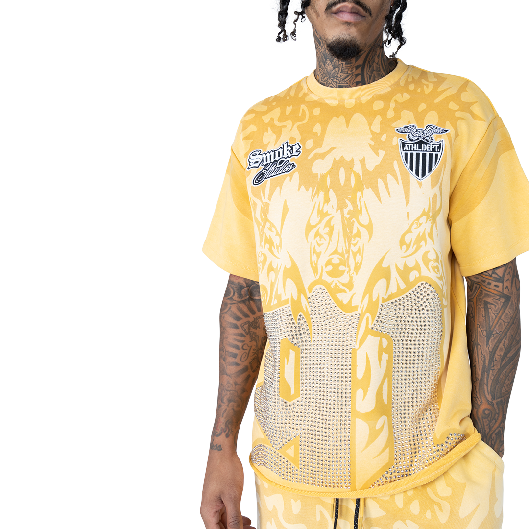 SMOKE RISE ATHLETIC DEPARTMEN OCHRE MEN SHORT SET