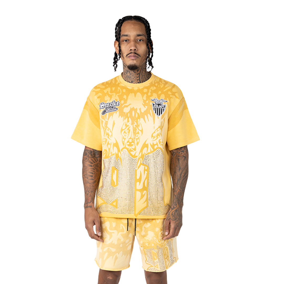 SMOKE RISE ATHLETIC DEPARTMEN OCHRE MEN SHORT SET